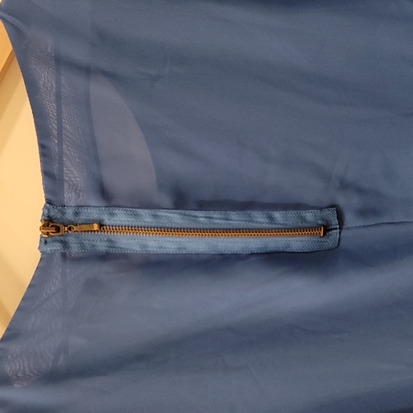 Bisou Bisou dress blue ruffles - Picture 4 of 5